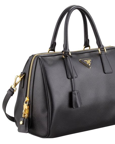 prada saffiano shoulder strap bowler bag black|prada saffiano lux tote bag.